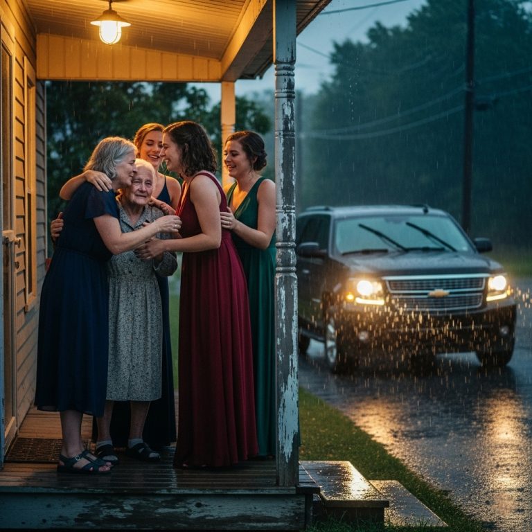 Una camarera alimentó a cuatro niñas huérfanas durante diez años — doce años después, una camioneta SUV se detuvo en su puerta.