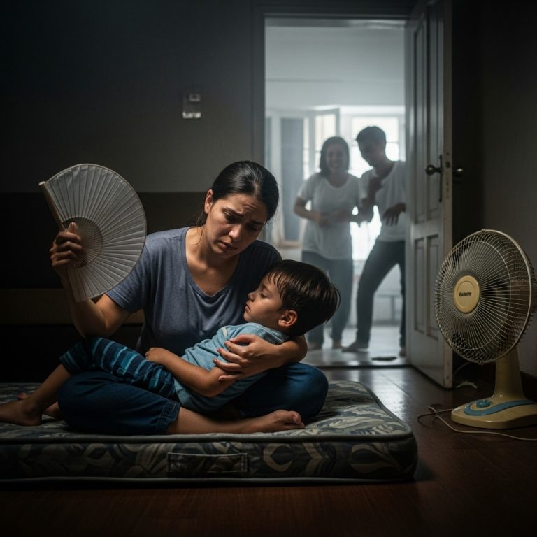 La hermana menor de mi esposo vino de visita, y él le cedió por completo la habitación con aire acondicionado, obligando a mi hijo enfermo y a mí a dormir en la sala.