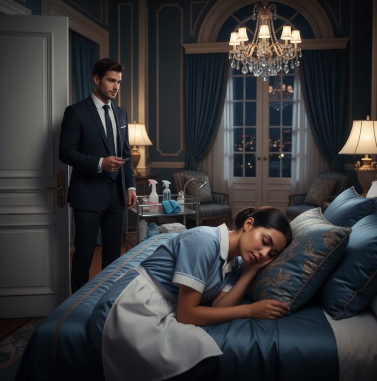 UNA HERMOSA LIMPIADORA SE QUEDÓ DORMIDA ACCIDENTALMENTE EN LA HABITACIÓN DEL HOTEL DEL MULTIMILLONARIO