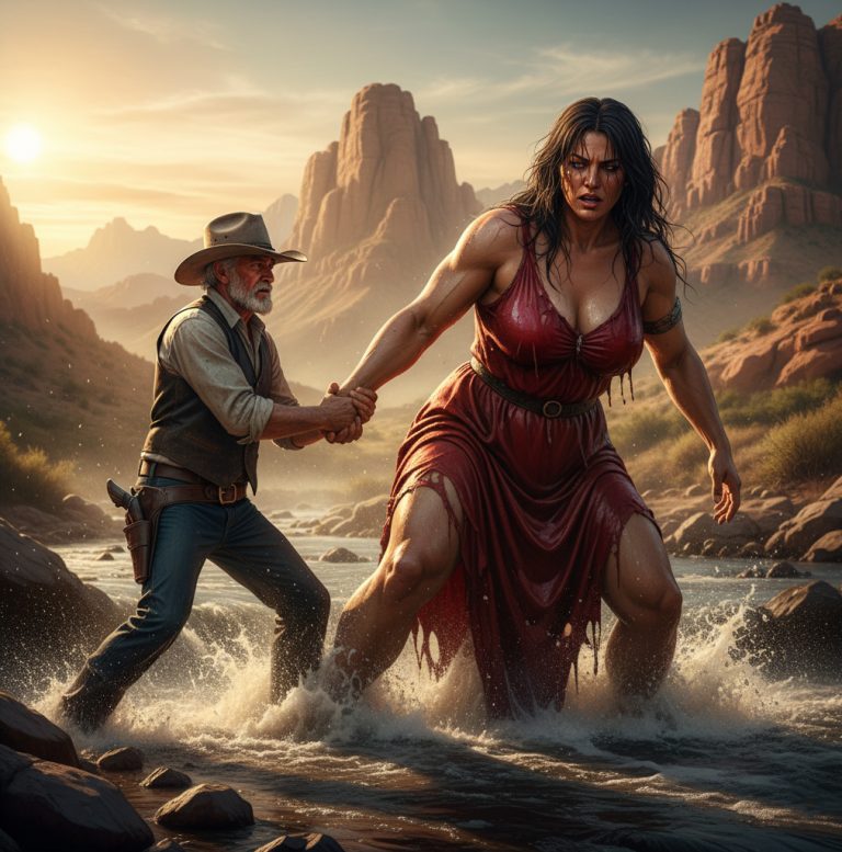 Él Rescató a una Gigante Mujer Apache del Río — Al Día Siguiente Su Padre Llegó con una Recompensa….