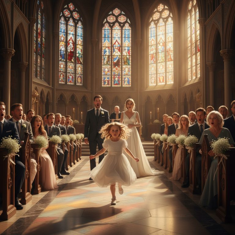 Una niña irrumpe en la boda del CEO – “¡Ella está mintiendo sobre el bebé!”… Él detiene los votos en shock