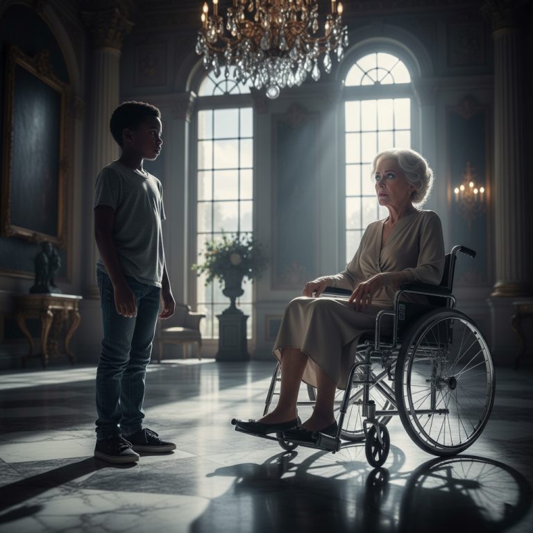 Niño Negro Pobre A MILLONARIA Paralizada: “Tee CuRO Por Tus SOBRAS” – Ella Ríe… Y Luego Todo Cambia