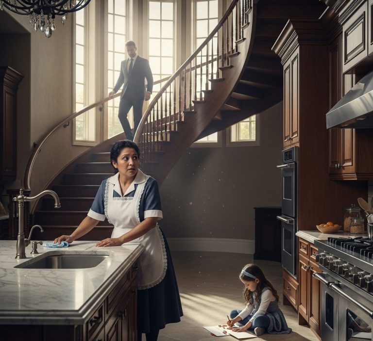 LA HUMILDE EMPLEADA LLEVA A SU HIJITA AL TRABAJO… Y EL GESTO DEL MILLONARIO DEJÓ A TODOS EN SHOCK