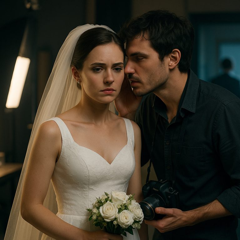 Apenas terminamos de tomar las fotos de boda con mi prometido, cuando él se fue a revisar las imágenes, el fotógrafo se inclinó a mi oído y me susurró: “¡Corre ahora mismo!”…