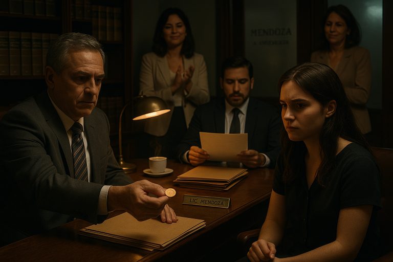 Mi papá leyó el testamento y me entregó un peso enfrente de la familia.