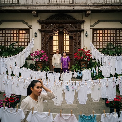 Mi esposo se fue a un viaje de negocios, pero cuando visité a mis suegros, me quedé en shock al ver pañales de bebé colgados por todo el patio