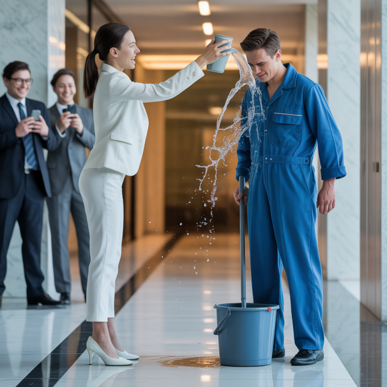 LA HIJA MIMADA DEL MILLONARIO HUMILLÓ AL LIMPIADOR… SIN SABER QUIÉN ERA EN REALIDAD…