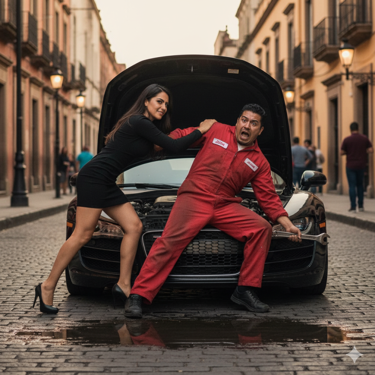 “¡ALÉJATE MECÁNICO DE QUINTA!” — LA HEREDERA LO HUMILLÓ..HASTA QUE ATENDIÓ UNA LLAMADA EN ALEMÁN Y..