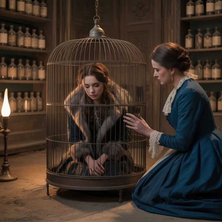 En 1870, Erica notó que su marido pasaba demasiado tiempo en el sótano. “Parece que esconde algo”, pensó. Cuando bajó, lo vio frente a una jaula grande y oxidada, y se sorprendió, pues dentro de ella había lo que parecía ser un hombre cubierto de pelo de pies a cabeza. El hombre no llevaba ropa.