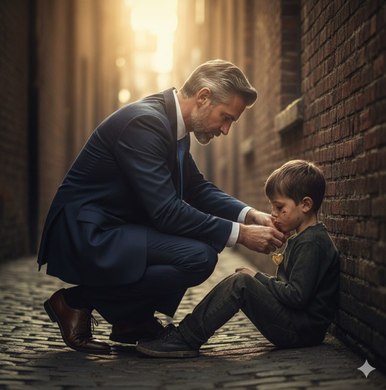 El multimillonario vio a un niño pobre usando el collar que había perdido hacía mucho tiempo. Lo que hizo después… lo dejó en shock.