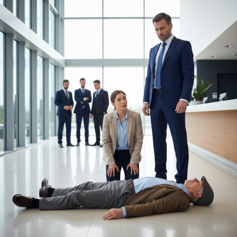 “¡Cuando su jefe estaba a punto de despedirla por ayudar a un anciano que se había caído, de repente entró un CEO y cambió todo…!”