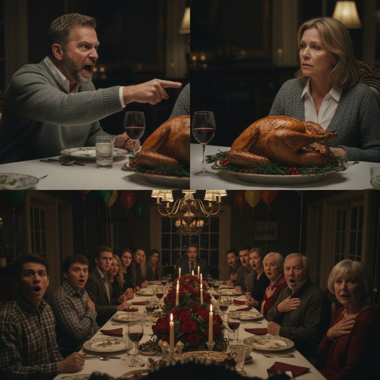 «Mi marido me abofeteó delante de toda su familia en Acción de Gracias… pero entonces, mi hija Emma dio un paso al frente con su tablet y pronunció cinco palabras que congelaron la habitación entera e hicieron que el rostro de mi esposo se pusiera pálido de terror…