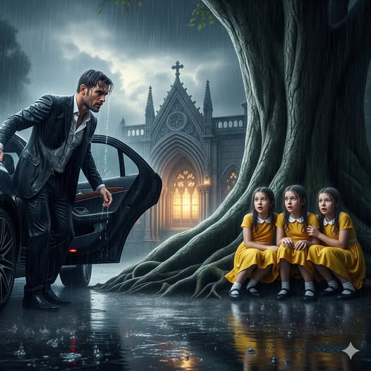 Él regresó a casa de improviso y quedó paralizado al encontrar a sus trillizas abandonadas por su nueva esposa, temblando bajo una lluvia torrencial como si el cielo mismo llorara de furia…