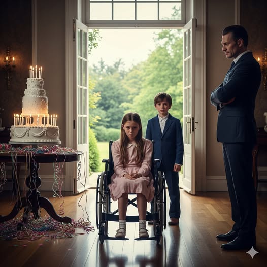 Nadie fue a la fiesta de cumpleaños número siete de la hija paralizada del CEO… hasta que un niño pobre preguntó: «¿Puedo unirme?» Y ese día sus vidas cambiaron para siempre.