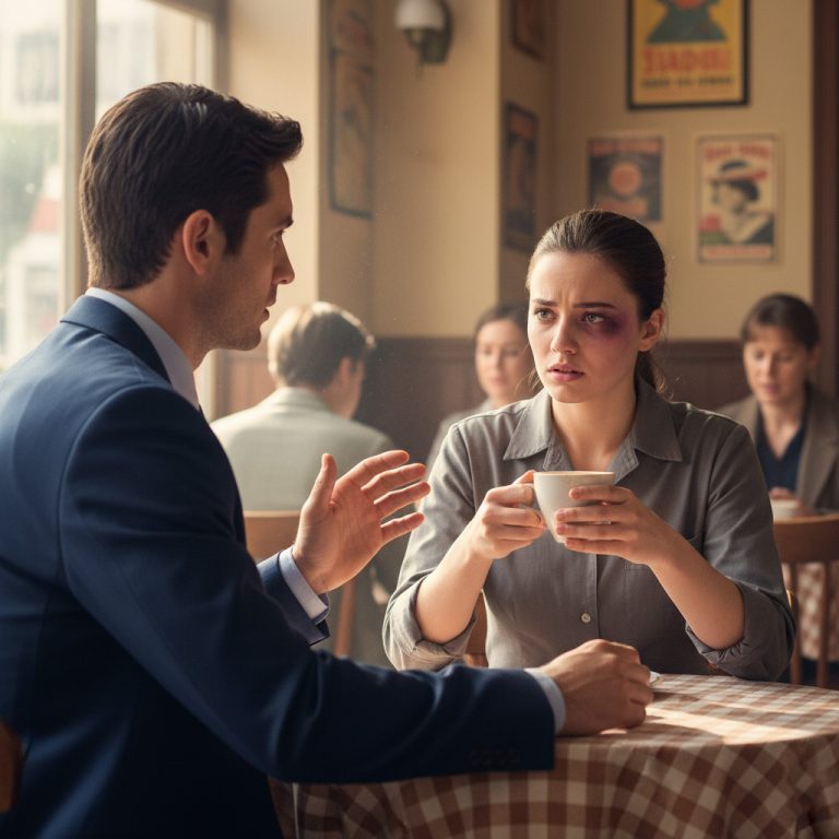 «El millonario vio los moretones en la mesera, recordó su propia vida… sintió empatía y decidió cambiar el destino de ella.»