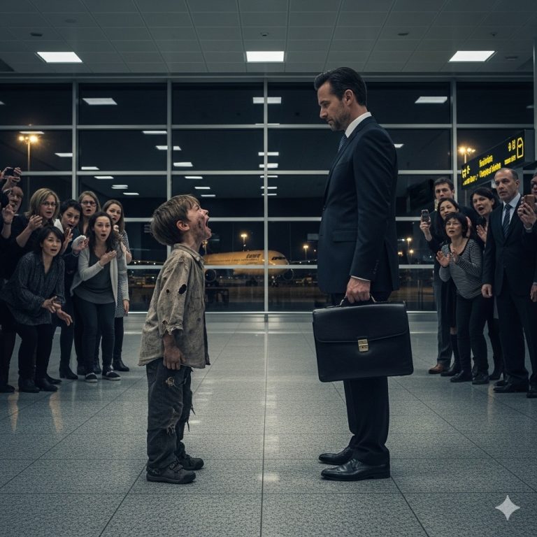 “¡No subas al avión! ¡Va a explotar!” – Gritó un niño sin hogar a un empresario rico, y la verdad dejó a todos sin palabras…