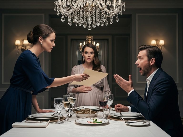 El esposo presentó a su novia embarazada en la cena familiar… y entonces la esposa sacó unos papeles que lo dejaron helado.