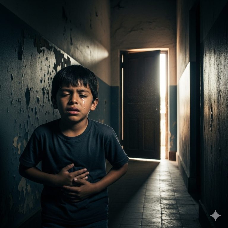 Papá, mi madrastra no me deja desayunar; así que voy a la escuela con el estómago vacío. Aquel día que me resbalé frente a su habitación, por casualidad vi una escena espantosa.