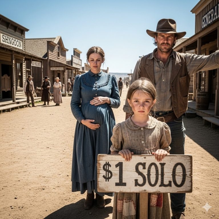 Él compró a una viuda embarazada y a su hija huérfana en una subasta. Lo que hizo después… Un ranchero llamado Eli Hameson, conocido por su silencio y su vida solitaria, tomó una decisión que dejó sin palabras a todo el pueblo