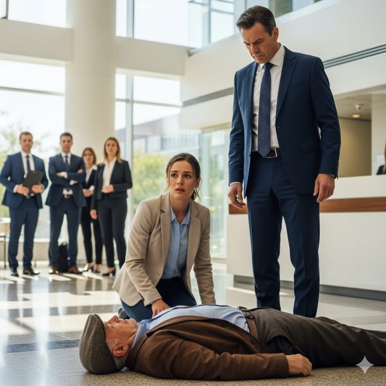 ¡Estaba a punto de ser despedida por ayudar a un anciano caído! ¡Entonces entró el CEO y lo llamó «papá»!…