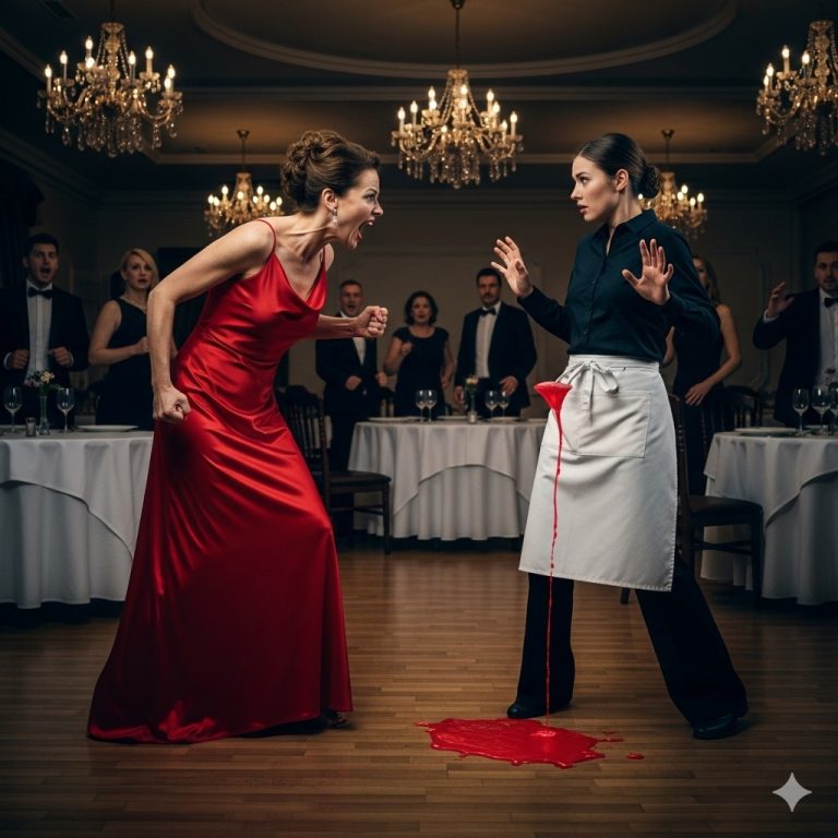 La arrogante Karen rompió mi vestido pensando que yo era solo una mesera — Pero su esposo multimillonario…