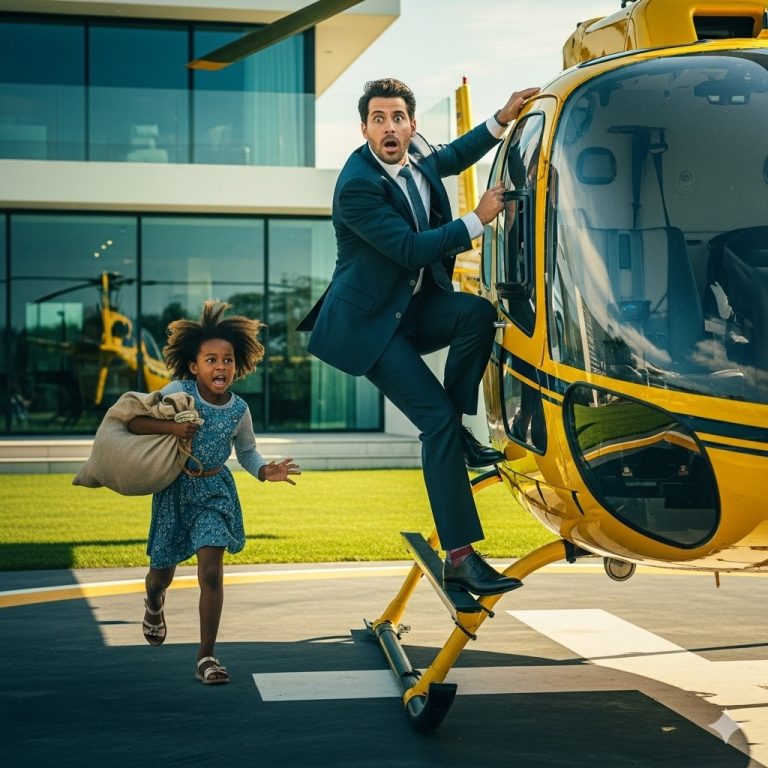 “¡NO TE SUBAS AL HELICÓPTERO! ¡HAY UNA BOMBA AHÍ!” — Grita una chica negra al multimillonario — La verdad sale a la luz…
