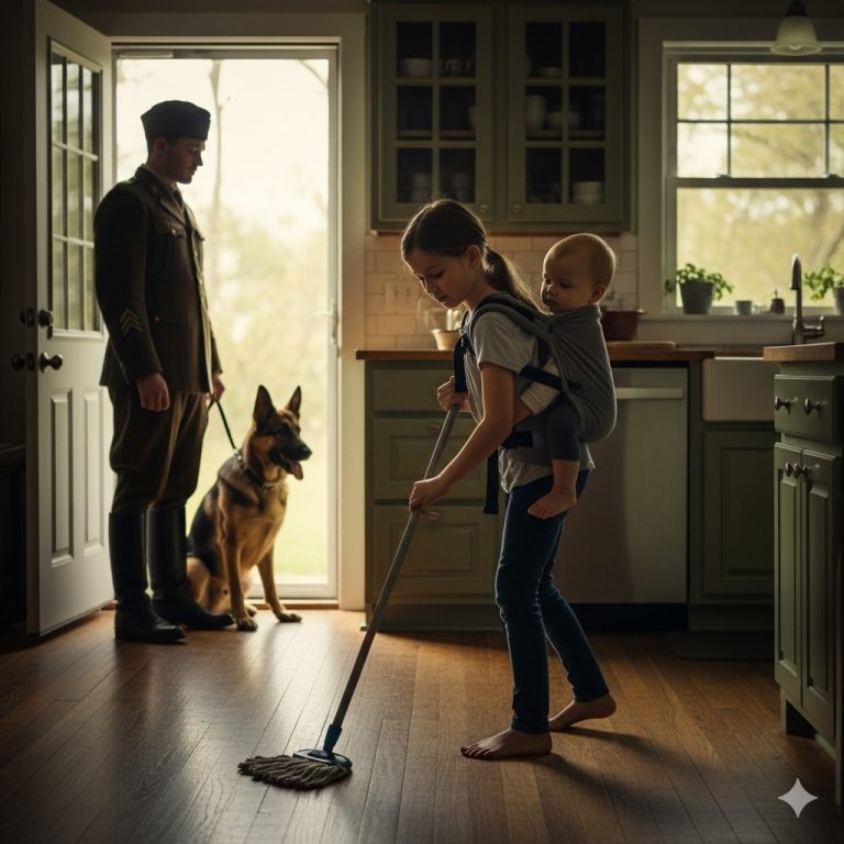 Un soldado regresa a casa y encuentra a su joven hija criando sola a su hermano menor – el perro se ha convertido en su escudo y la segunda esposa hace tiempo que desapareció con su amante…