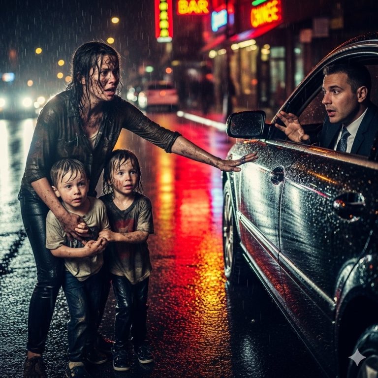 Después de una noche apasionada con una humilde sirvienta hace 10 años, el multimillonario inesperadamente la volvió a encontrar con sus dos hijos gemelos pidiendo limosna bajo la lluvia… y el final…