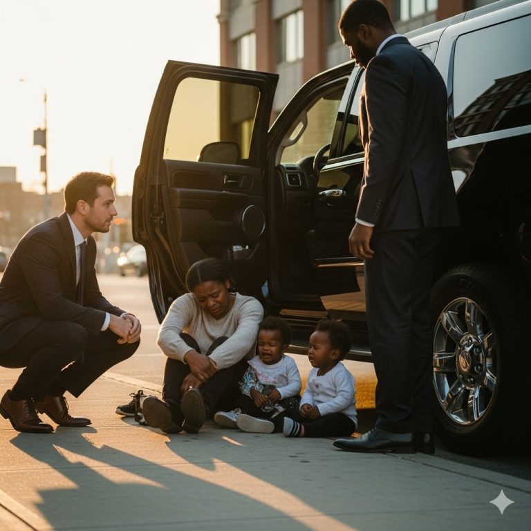 Una mujer negra sin hogar se desplomó al costado de la carretera, sus gemelos de dos años lloraban desesperados justo cuando pasaba un multimillonario, y el final…