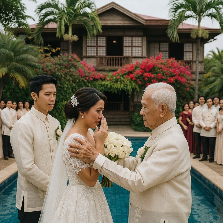 Mi esposo me empujó a la piscina el día de nuestra boda, y lo que hizo mi padre dejó a todos impactados.