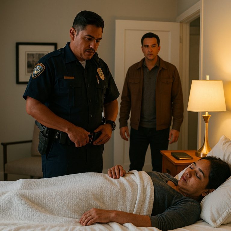 Estaba revolviendo una olla en la estufa cuando unos golpes sacudieron la puerta principal. Un oficial uniformado estaba allí, el rostro tenso.