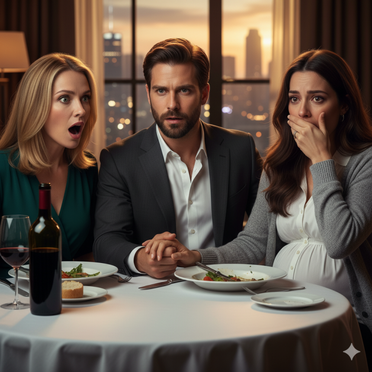 Durante la tensa cena, mi hermana declaró de repente que estaba embarazada y que el padre del bebé era mi esposo… pero ante la mirada atónita de todos, revelé un secreto impactante, una verdad que dejó a todo el comedor en un silencio tan profundo que solo se podía escuchar el latido de los propios corazones…