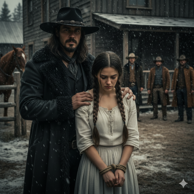 “¡No compres el caballo!” — gritó ella, con los ojos llenos de desesperación — “Cómprame a mí, vaquero… seré tuya para siempre, aunque tenga que pagarlo con sangre y lágrimas esta noche…”