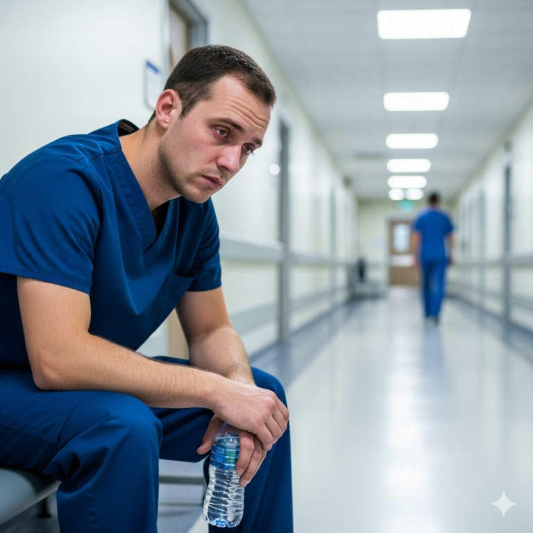 Mi nombre es Marco. Soy enfermero.A Hoy… lloré en silencio en el pasillo.