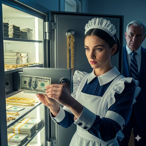 Un millonario dejó su caja fuerte abierta para atrapar a su empleada doméstica, pero la reacción de ella lo hizo llorar.