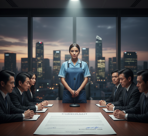 “En solo un minuto, una limpiadora invisible detuvo el colapso de un gigante corporativo… y nadie volvió a verla igual.”