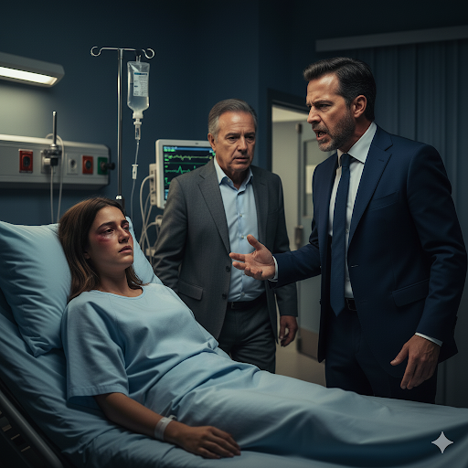 En el hospital después del parto, mi esposo millonario me golpeó… y mi padre CEO detuvo su empresa…