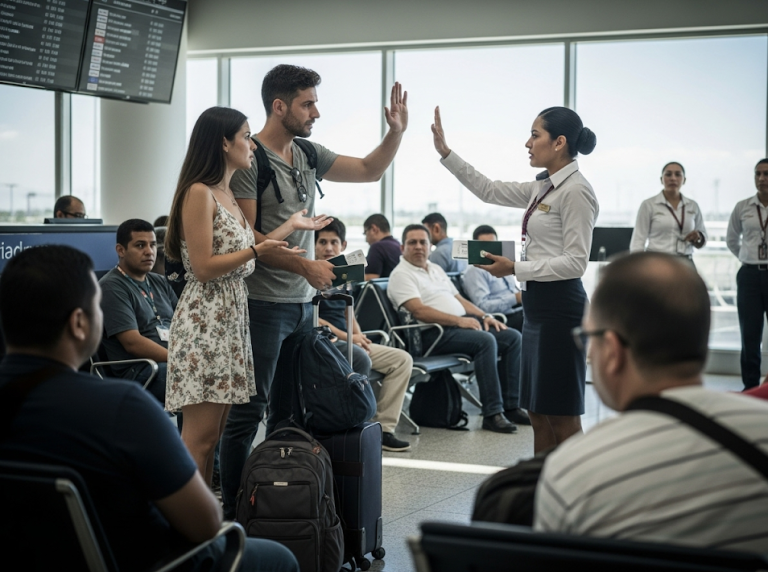“Mi esposo se quedó paralizado cuando lo detuvo el personal de migración en el aeropuerto, al descubrir que había robado mi tarjeta bancaria a escondidas para llevar a su amante de paseo…”