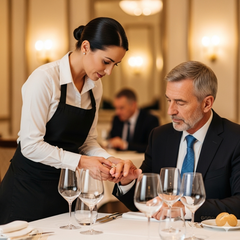 Camarera Le Dice al Millonario: “Mi Madre Tiene un Anillo Igual” — Lo que Pasa lo Cambia Todo