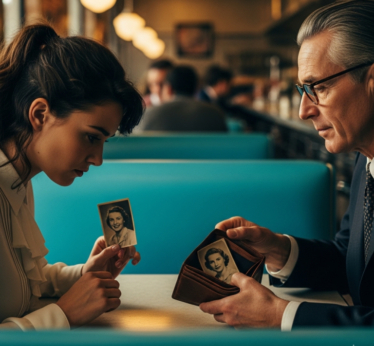 “SEÑOR, ¿POR QUÉ ESTÁ LA FOTO DE MI MADRE EN SU CARTERA?” La camarera vio la foto de su madre en la cartera del multimillonario. ¡La verdad la hizo llorar!