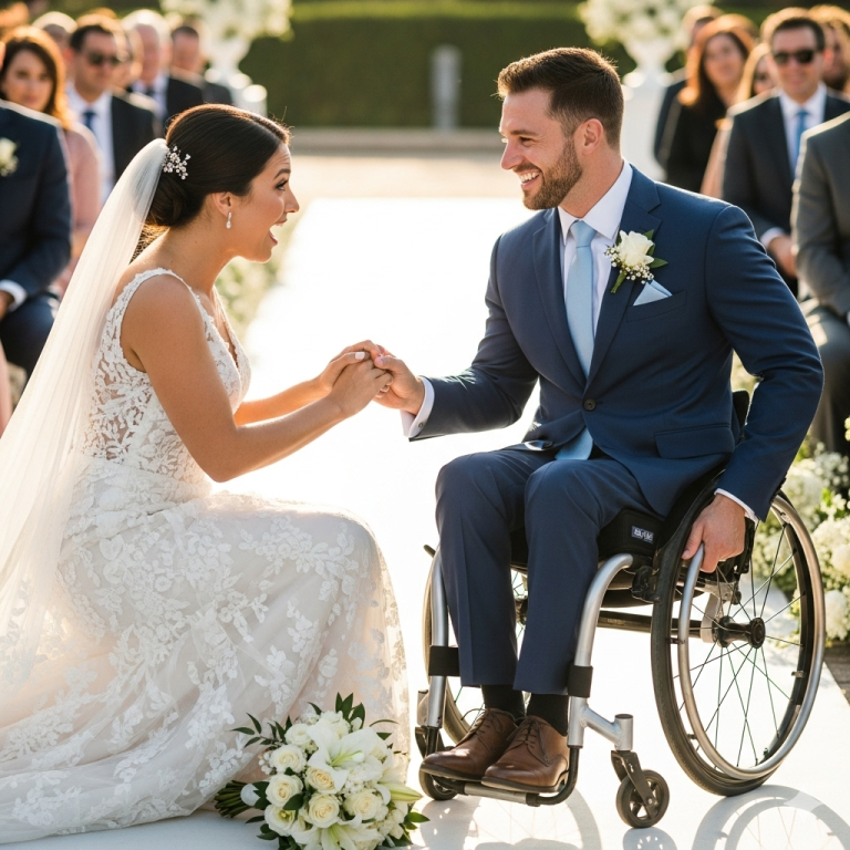 Ella se casó con un hombre con discapacidad, pero una gran sorpresa la esperaba en la boda.