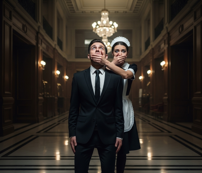 Un millonario llega tarde a casa y su criada le dice que guarde silencio —A La razón te sorprenderá…