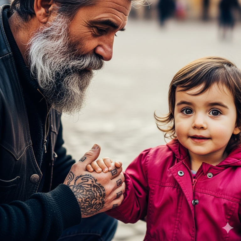La niña tiró de mi chaleco en la gasolinera y me preguntó si podía ser su papá