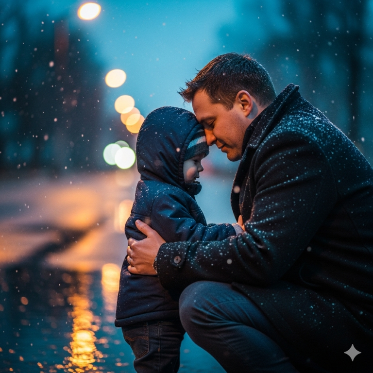 El reloj da las doce | En una carretera helada a medianoche, un niño llorando encontró al extraño tatuado que su padre moribundo le prometió