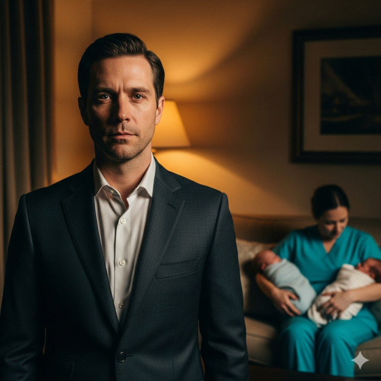 El millonario entró a medianoche y se quedó paralizado al ver a la señora de la limpieza durmiendo junto a sus gemelos.