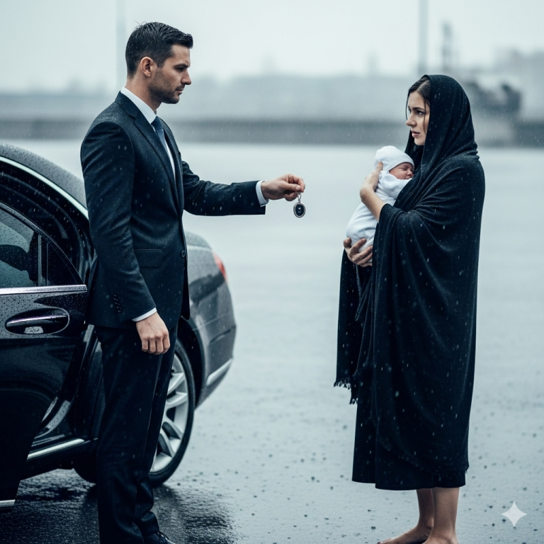 Un millonario, camino al aeropuerto, ve a un mendigo con un niño bajo la lluvia y le entrega las llaves de su casa. Pero al regresar, queda abrumado por lo que descubre… ¡Dios mío!