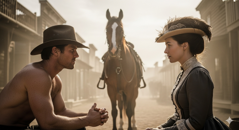 “Déjame trabajar para ti, te daré hijos fuertes”, le rogó el vaquero sexy a la viuda rica…