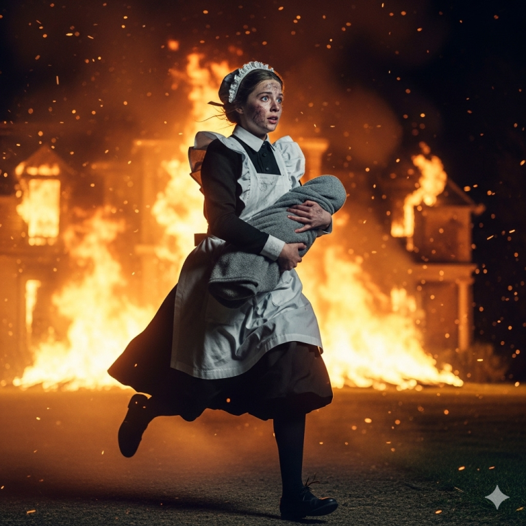 El incendio devoraba la mansión: lo que la empleada salvó dejó a todos sin aliento