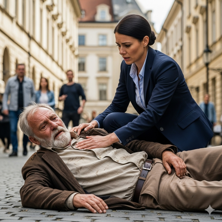 ¡Valerie perdió su entrevista de trabajo para salvar a un anciano que se desplomaba en una concurrida calle de Chicago! Pero cuando entró en la oficina, casi se desmaya por lo que vio…