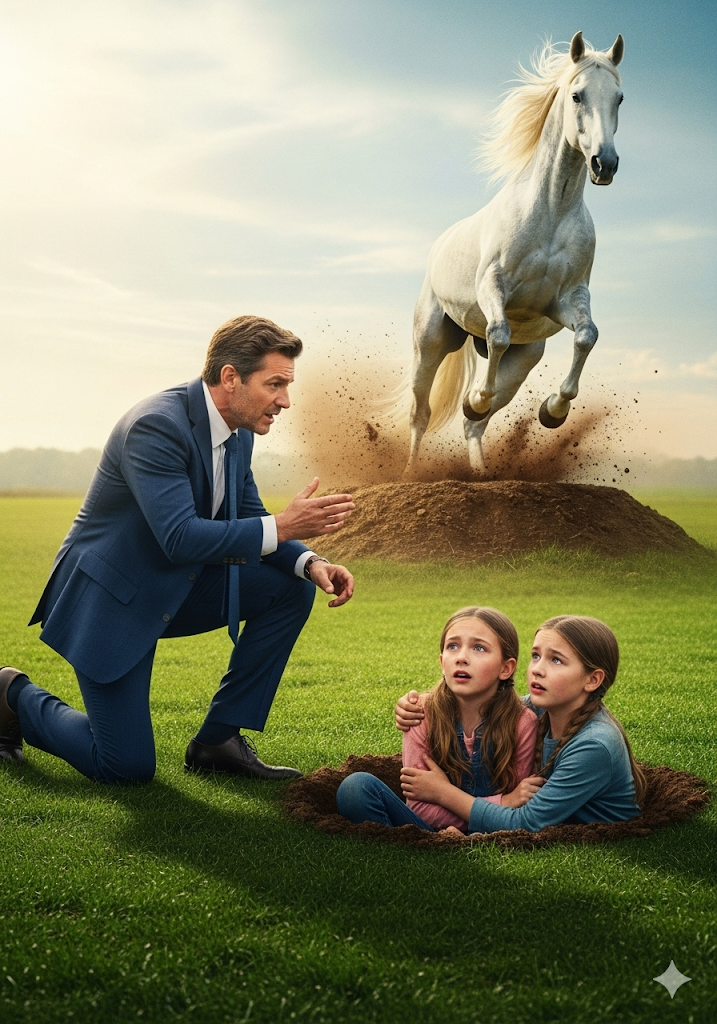HOMBRE RICO ENTIERRA A LA FUERZA A SUS HIJAS GEMELAS, pero el CABALLO lo vio todo y HACE ALGO…